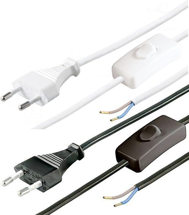 Cable con interruptor blanco Negro