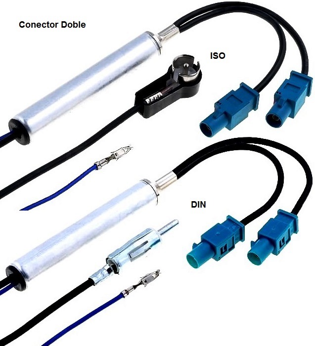 Conector Antena Doble-iso-din