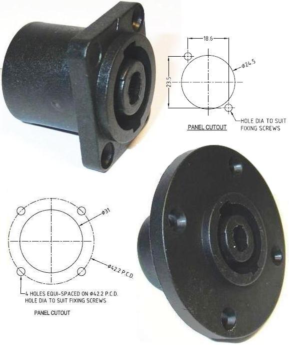 Conector CLIFF hembra 4Pin chasis