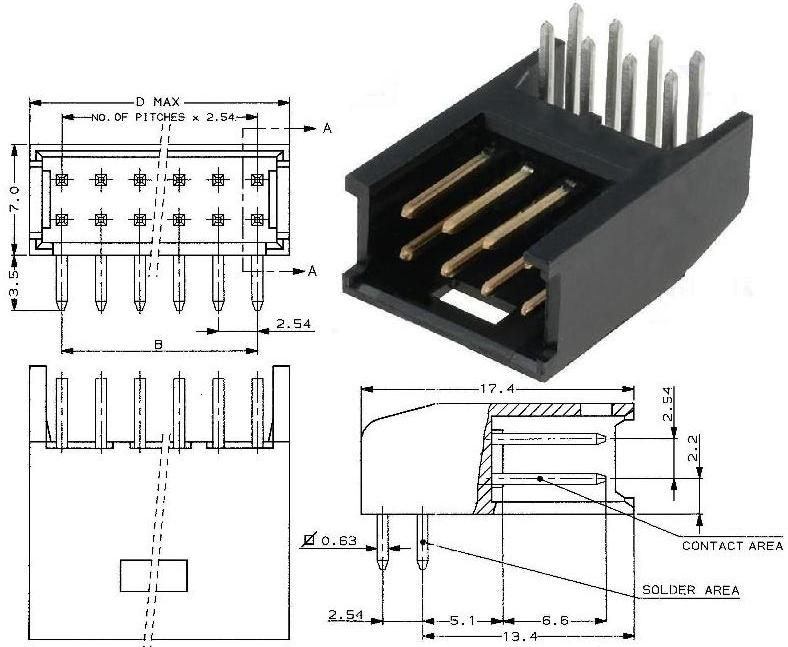 Conectores AMPMOD macho