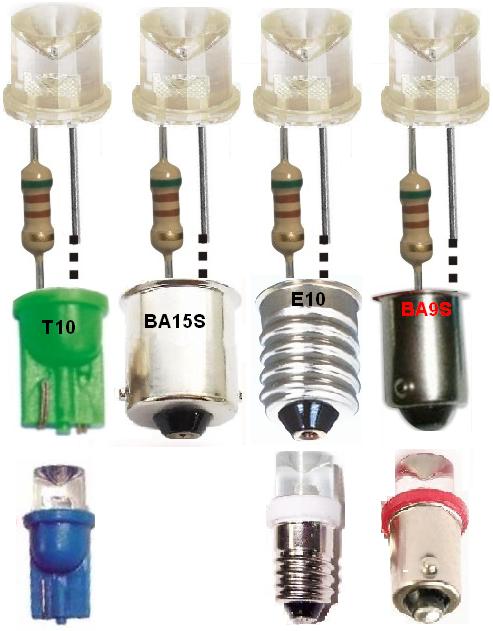 Ejemplos Led 10mm inverted.