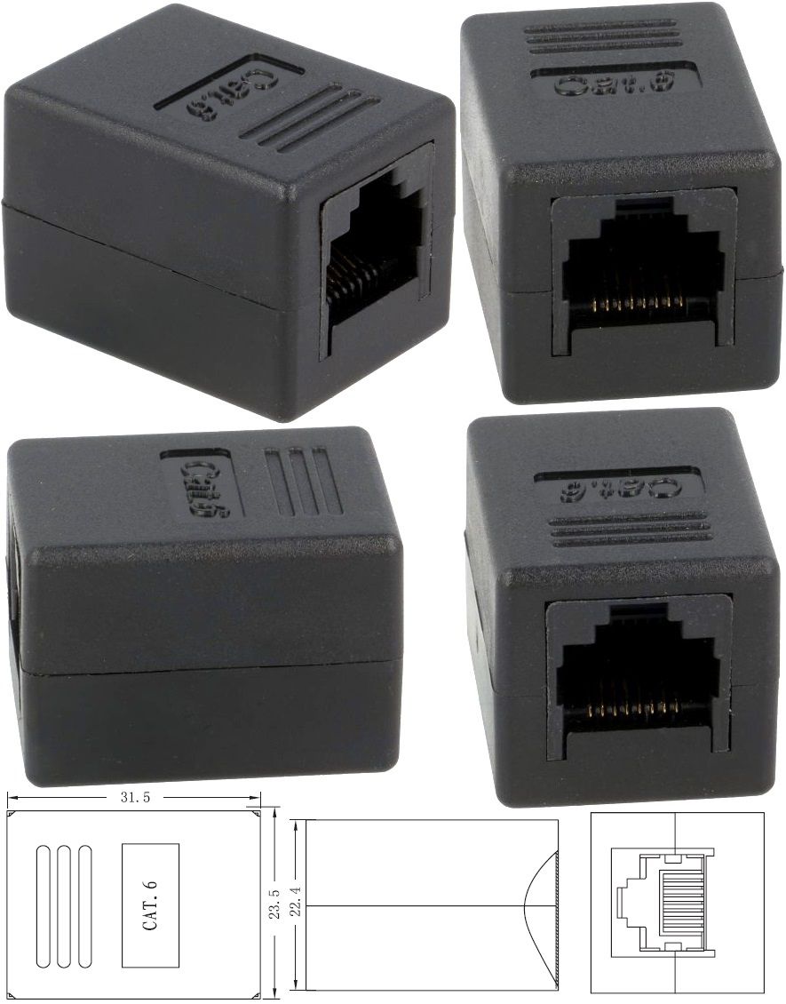 Empalme RJ45-Black