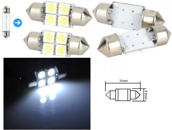 Festoon 31mm 4Led smd