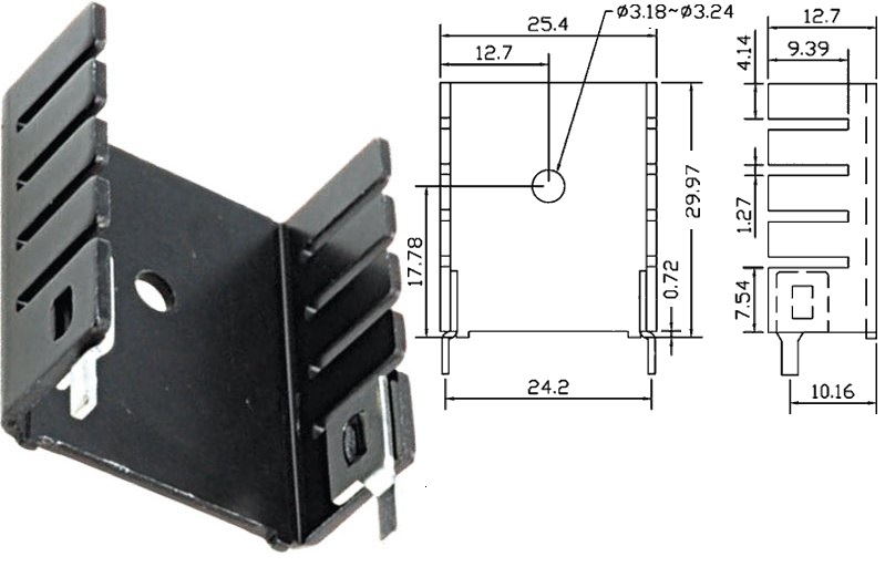 Disipador U 30x25x12.7