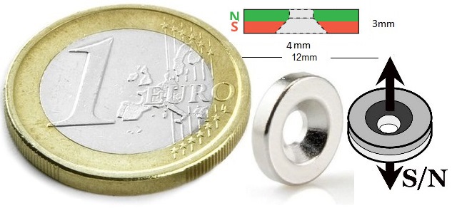 Iman agujero 12x3x4mm