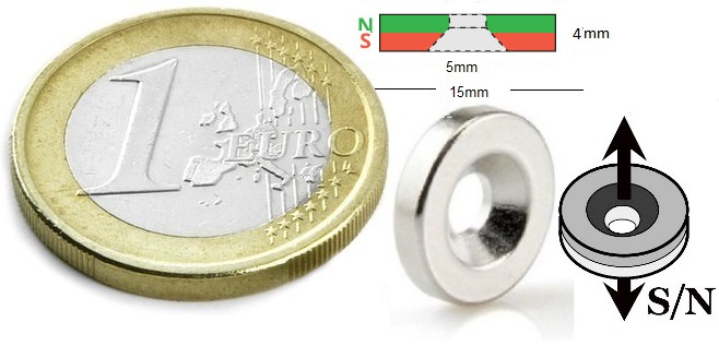 Iman agujero 15x4x5mm