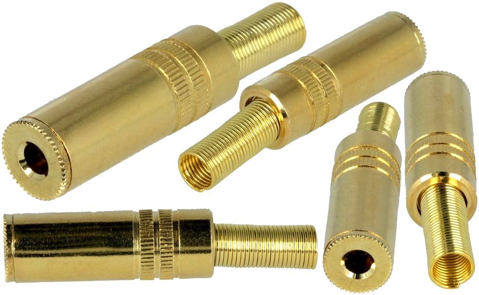 Jack 3.5 hembra metal gold