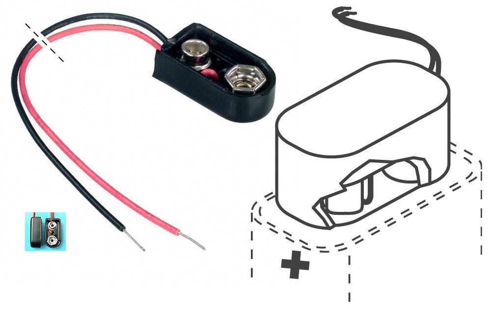 Clip Portapilas-baterías 6F22 9v.