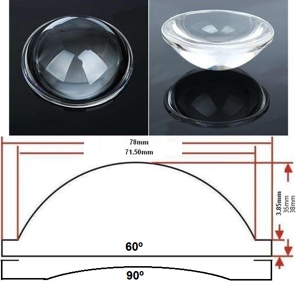 Optica Lente 78x35mm