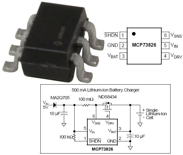 Circuito integrado MCP73831T-2ATI/OT supervisor-controlador de cargador de batería
