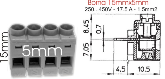 Medidas Borna acodada 5mm