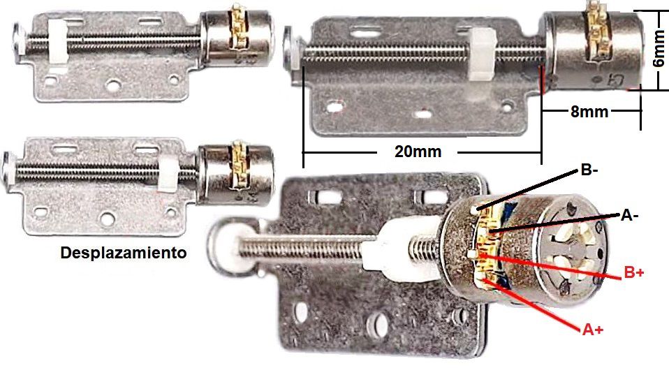 Micro Motor Paso a Paso con desplazamiento