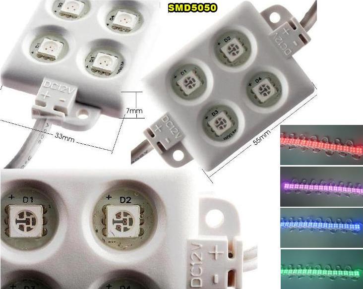 Modulo 4 led 5050 68mm