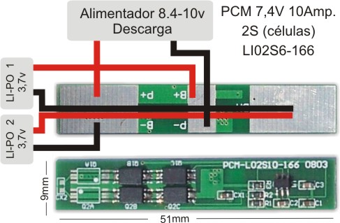 PCM 7.4v 10A