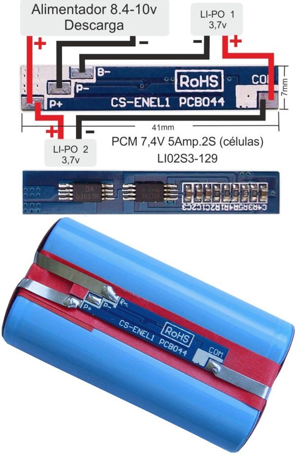 PCM 7.4v 5A LI02S3-129