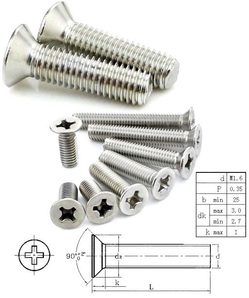 micro tornillos M1.6