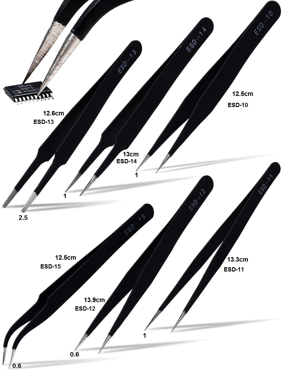 Pinzas Curvas ESD-10-15