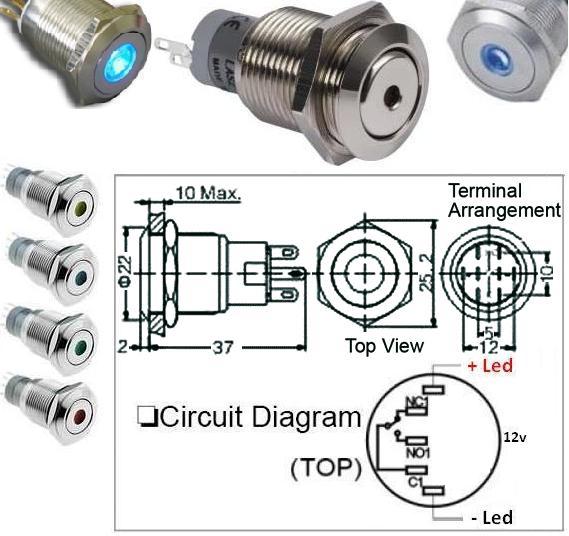 Pulsador A.Vandalos Led