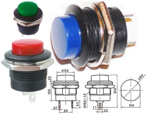 Pulsador panel 19x19mm