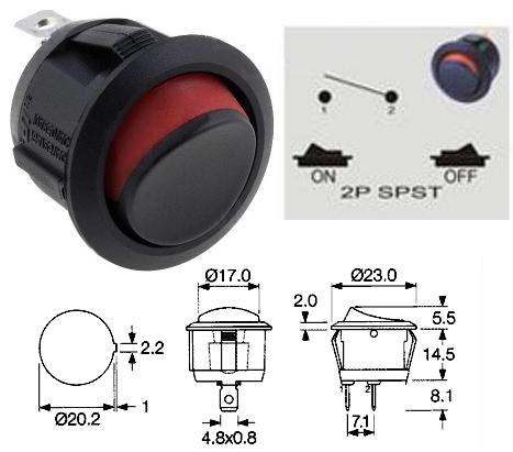 Rocker 1c2p negro-rojo
