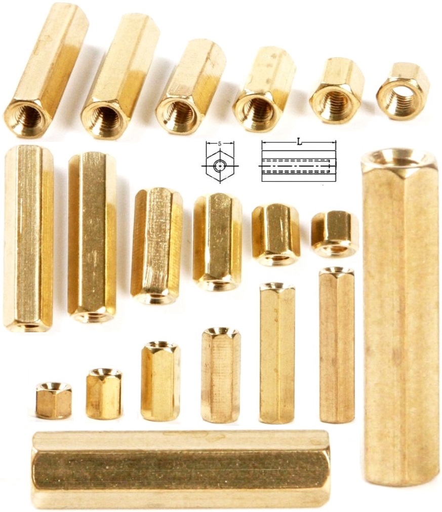 Separador laton rosca interior M3