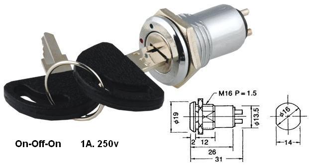 Switch con llave On-Off-On