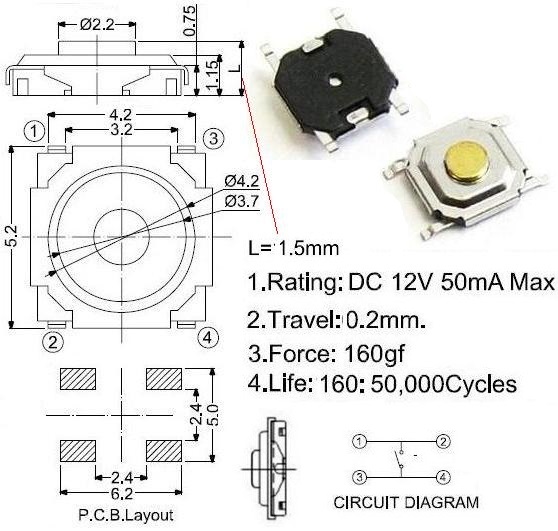 T.Switch 5.2x5.2x1.5mm