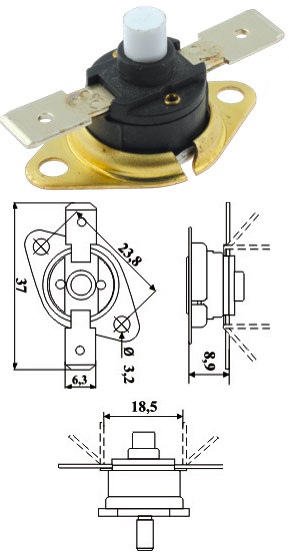 Termostato reamable 16a