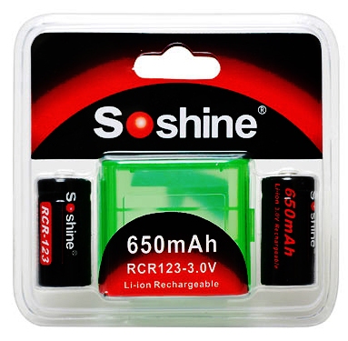 Bateria Soshine RCR123 3.0v