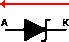 Simbolo del diodo Zener con la dirección del flujo de la corriente para su normal funcionamiento - Electrónica Unicrom