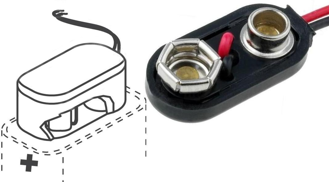 Clip Portapilas-baterías 6F22 9v.