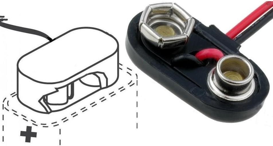 Clip Portapilas-baterías 6F22 9v.