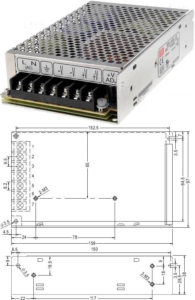 Fuentes Mean-well-RS100