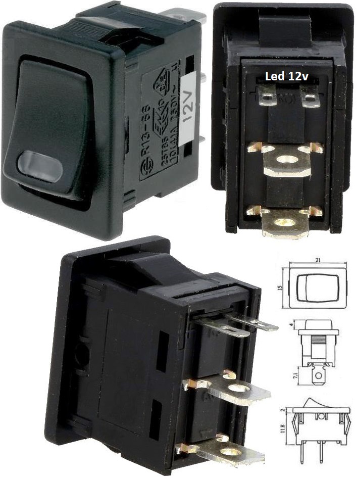 Interruptor basculante panel led