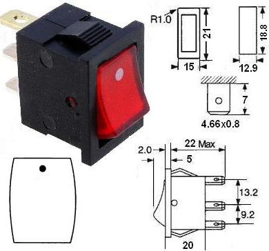 Interruptor basculante panel